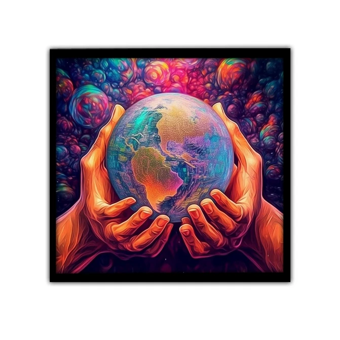 تابلو نوری بکلیت طرح گرافیکی کره جغرافیایی مدل B-MID-16468