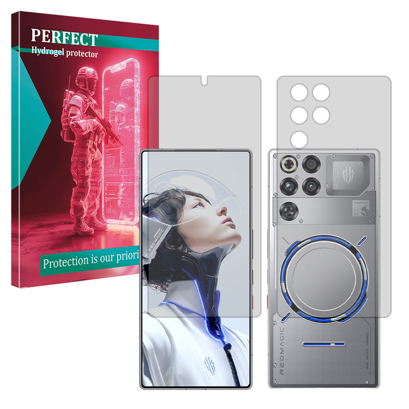محافظ صفحه نمایش مات پرفکت مدل هیدروژلی مناسب برای گوشی موبایل زد تی ای Nubia RedMagic 11 Pro Plus به همراه محافظ پشت گوشی