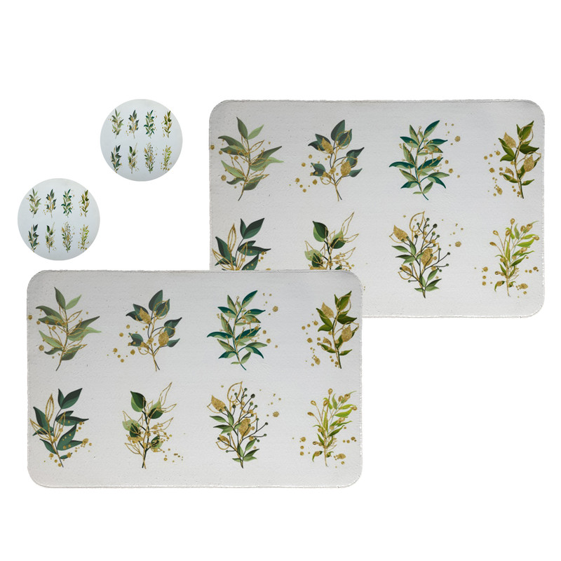 زیربشقابی طرح برگ کد 8110 مجموعه 2عددی به همراه زیرلیوانی