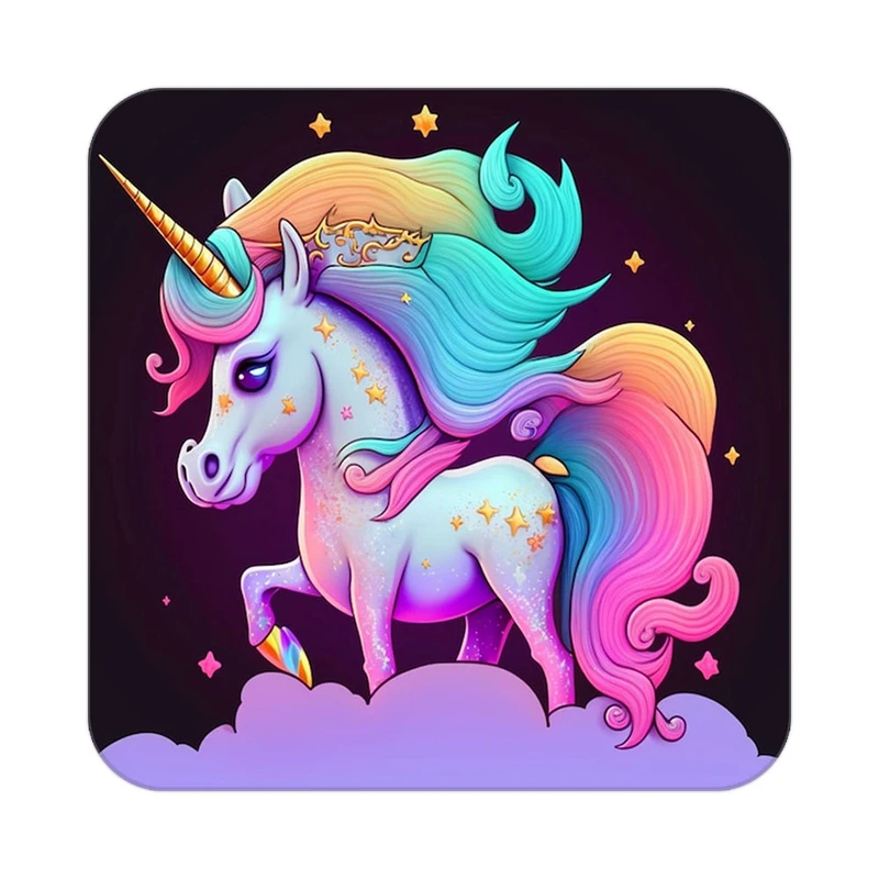 زیر لیوانی کاکتی طرح اسب تک شاخ و یونیکورن مدل mp31474