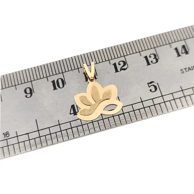 آویز گردنبند طلا 18 عیار بچگانه طلا و جواهرسازی افرا مدل لوتوس کد 085