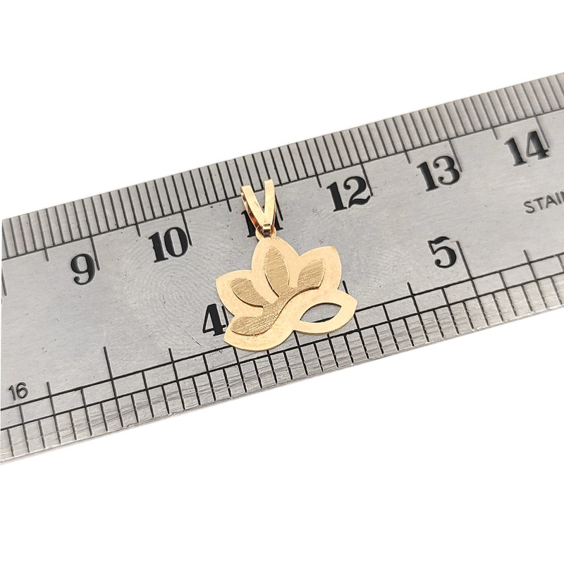 آویز گردنبند طلا 18 عیار بچگانه طلا و جواهرسازی افرا مدل لوتوس کد 085