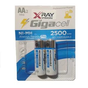 باتری قلمی قابل شارژ گیگاسل مدل Always Ready Pro 2500 mAh بسته ۲ عددی
