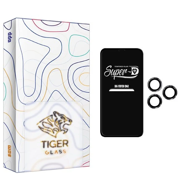 محافظ صفحه نمایش تایگر گلس مدل APL2 SuperD مناسب برای گوشی موبایل اپل iPhone 11 Pro Max  به همراه محافظ لنز گوشی