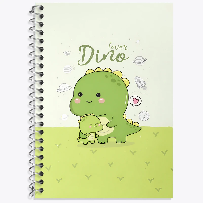 دفتر زبان 50 برگ خندالو مدل سه خط طرح دایناسور کیوت کد N3502