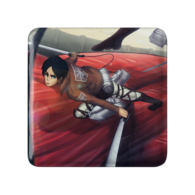 مگنت خندالو طرح ارن یگر انیمه اتک آن تایتان Attack on Titan  مدل مربعی کد 18535