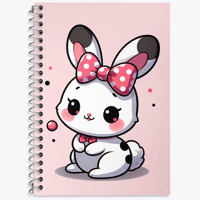 دفتر زبان 50 برگ خندالو مدل سه خط طرح خرگوش کیوت کد N5776