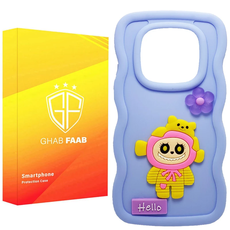کاور قاب فاب مدل لبوبو سیلیکونی طرح دخترانه مناسب برای گوشی موبایل شیائومی  Redmi Note 14 Pro 4G / Redmi Note 14 Pro 5G