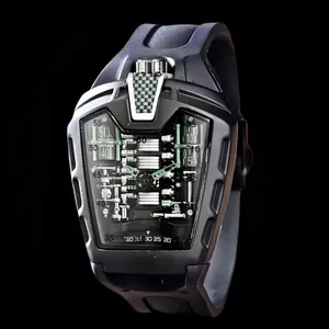 ساعت مچی عقربه‌ای کوارتز مردانه مدل بند پیو طرح موتور ماشین کد 001