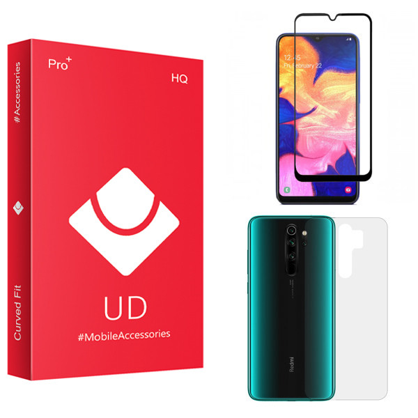 محافظ صفحه نمایش یو دی مدل HQ مناسب برای گوشی موبایل شیائومی Redmi Note 8 Pro به همراه محافظ پشت گوشی