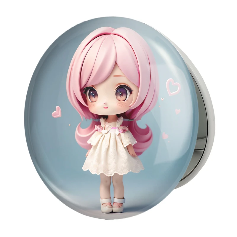 آینه جیبی خندالو طرح دخترانه (Girlish) مدل تاشو کد 36883