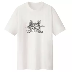 تی شرت لانگ آستین کوتاه  زنانه مدل گربه کد LL116 S