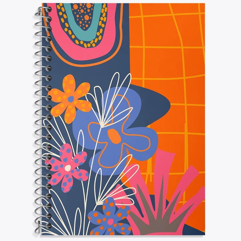 دفتر زبان 50 برگ خندالو مدل دو خط طرح گل گلی کد N1388