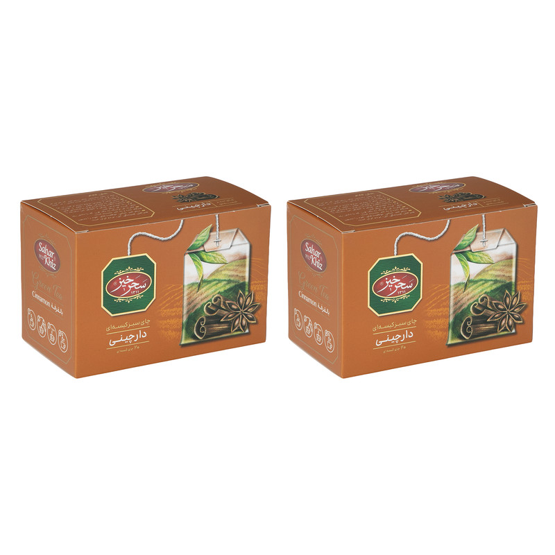 چای سبز کیسه‌ای دارچین سحرخیز 2 بسته 20 عددی