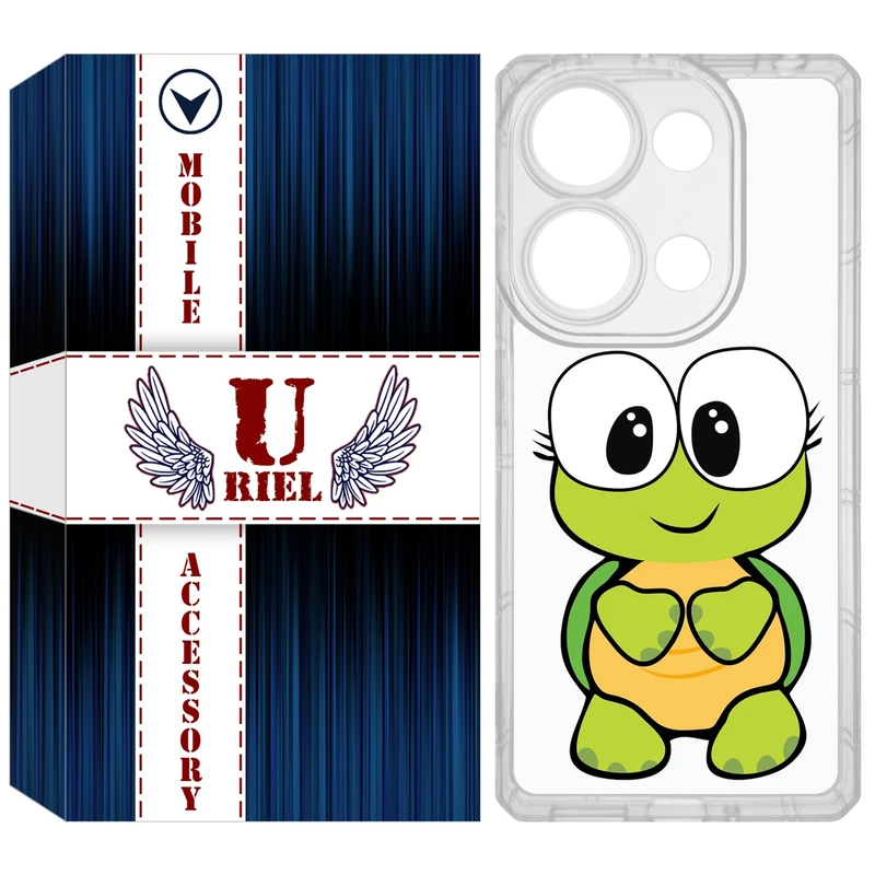 کاور یوریل مدل Clear کد 59 طرح لاکپشت مناسب برای گوشی موبایل شیائومی Redmi Note 14S / Note 13 Pro 4G / Poco M6 Pro 4G