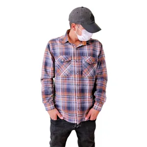 پیراهن آستین بلند مردانه مدل چهارخانه MA1056