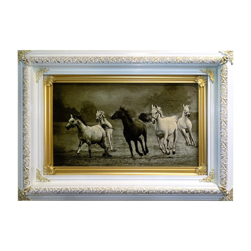 تابلو فرش دستباف طرح اسب کد 3026