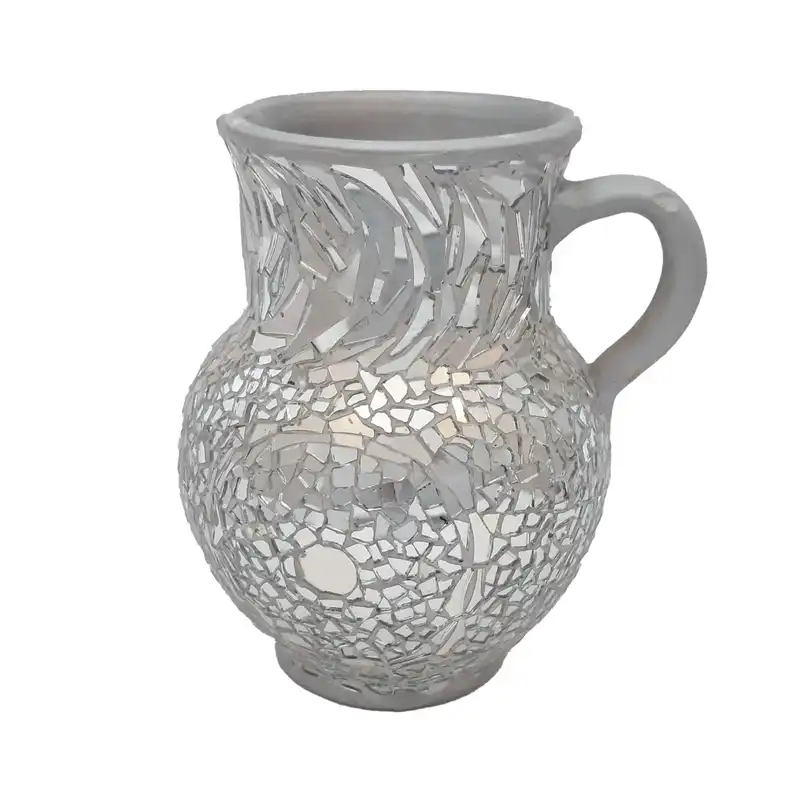 پارچ سفالی خط هنر مدل آینه کاری کد kh08