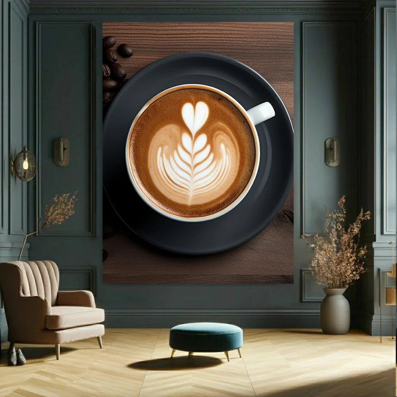  تابلو بوم طرح مخمل قهوه مدل قلب کد GR634