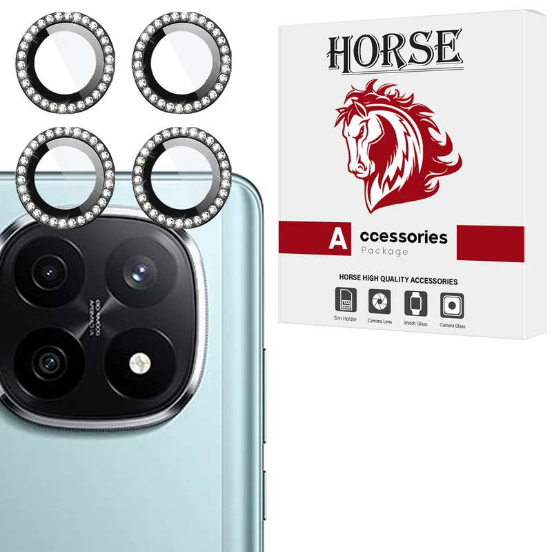 محافظ لنز دوربین شیشه‌ای هورس مدل NRIH20 مناسب برای گوشی موبایل شیائومی Redmi Note 14 Pro Plus 5G