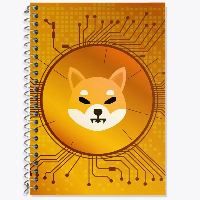 دفتر زبان 50 برگ خندالو مدل دو خط طرح ارز دیجیتال شیبا اینو Shiba Inu کد 10879