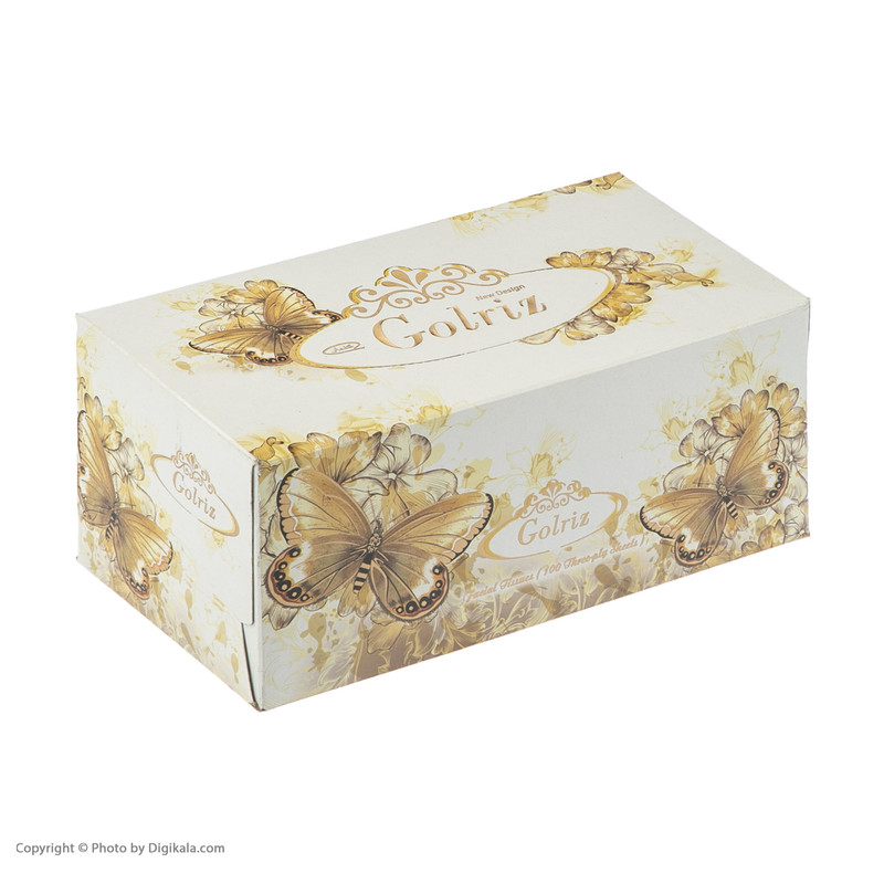 دستمال کاغذی 100 برگ گلریز گلدار طرح آذین