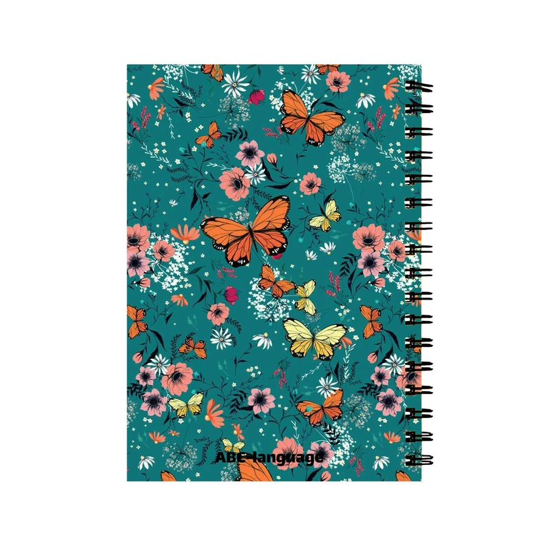 دفتر زبان 60 برگ مدل گل و پروانه کد 0245