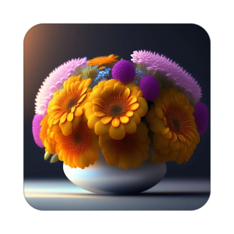 زیر لیوانی کاکتی طرح گل مدل mp19365