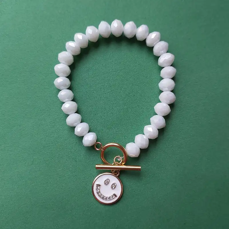 دستبند زنانه مدل آویز طرح صورتک با قفل تی کد HC182