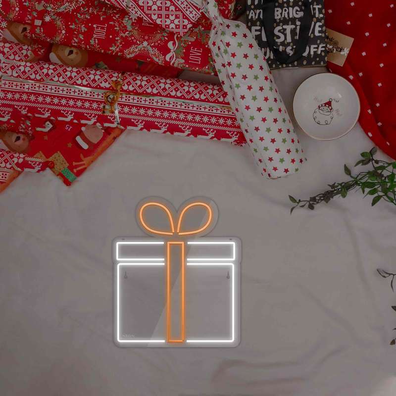 چراغ دیواری نئون دیزاین طرح Gift-Box_ORG