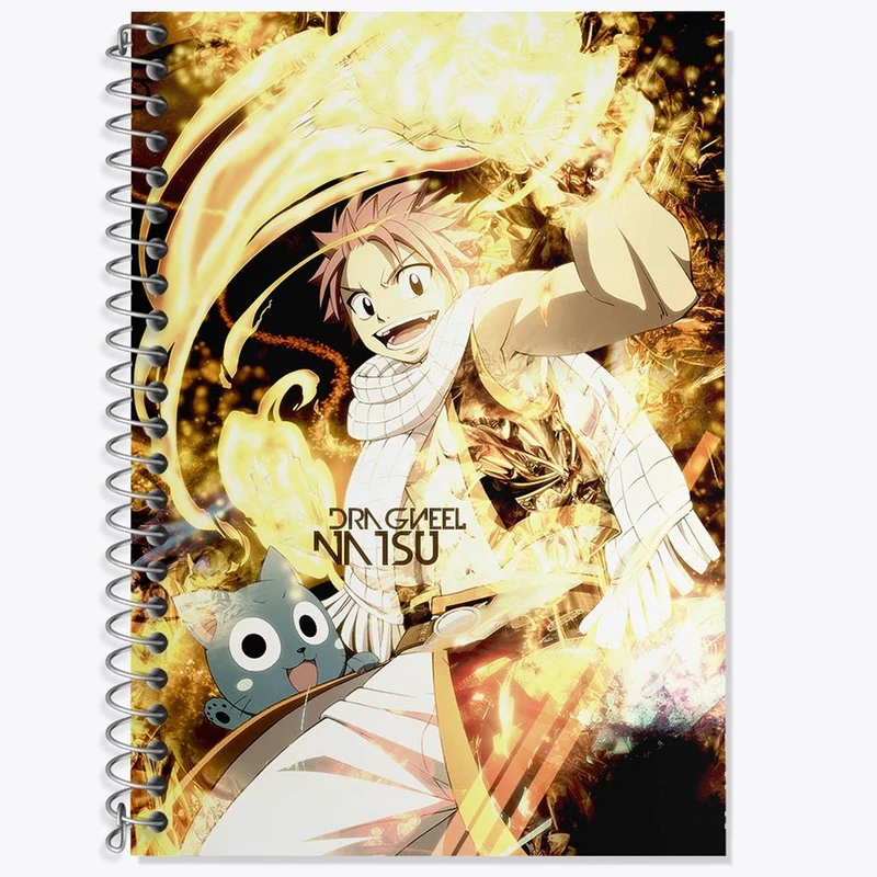 دفتر زبان 50 برگ خندالو مدل سه خط طرح ناتسو انیمه فری تیل Fairy Tail کد 16527