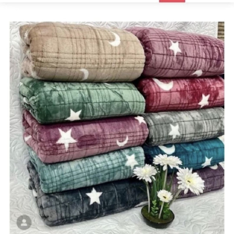 پتو مسافرتی مدل ژله ای طرح ماه و ستاره سایز 230*210 سانتی‌متر