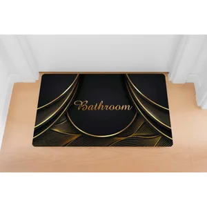 پادری مدل سه لایه رویه مخمل طرح حمام کد S410 سایز 75x45 سانتی متر