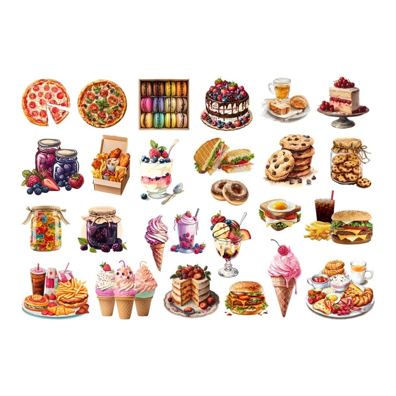برچسب مدل برش خورده براق اسکرپ بوک مدل Magic Foods- بسته 26 عددی