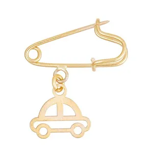 تخفیف سنجاق سینه طلا 18 عیار زنانه نیکان گلد مدل ماشین
