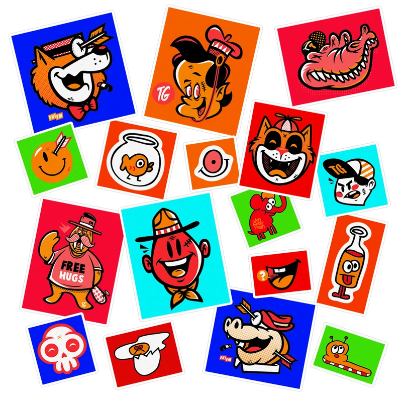    استیکر لپ تاپ ویندی دیزاین طرح animal کد V0041 مجموعه 17 عددی