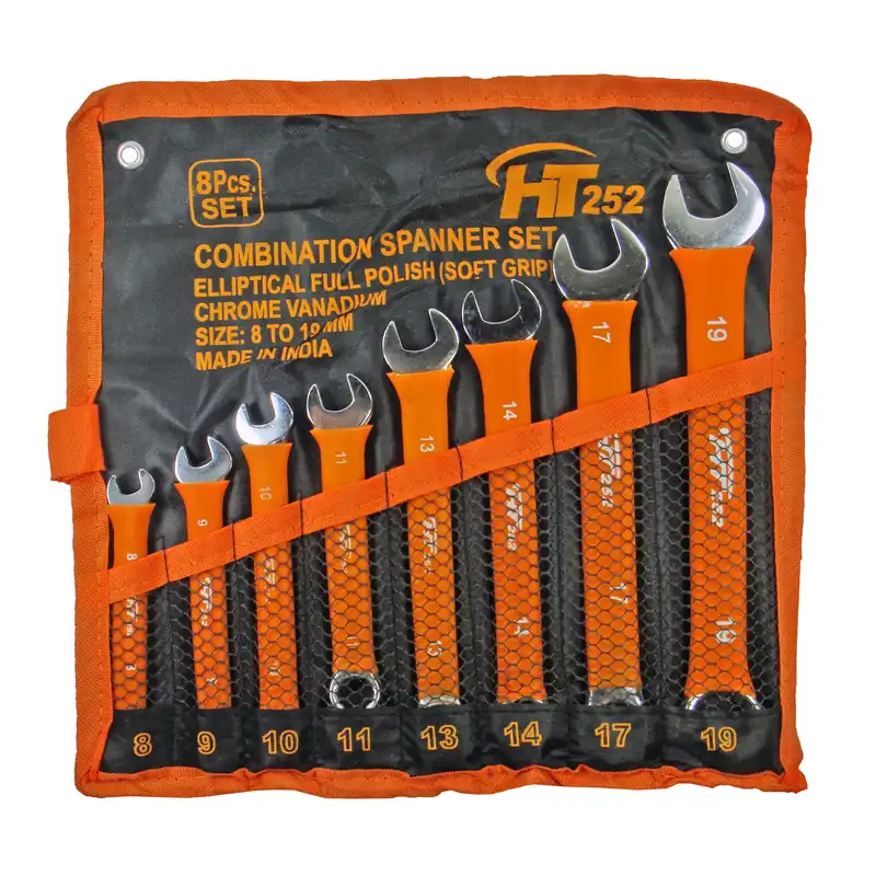 مجموعه 8 عددی آچار يک سر تخت يک سر رينگی مدل HT252