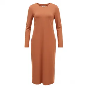 پیراهن یقه گرد زنانه مدل Terracotta Flow