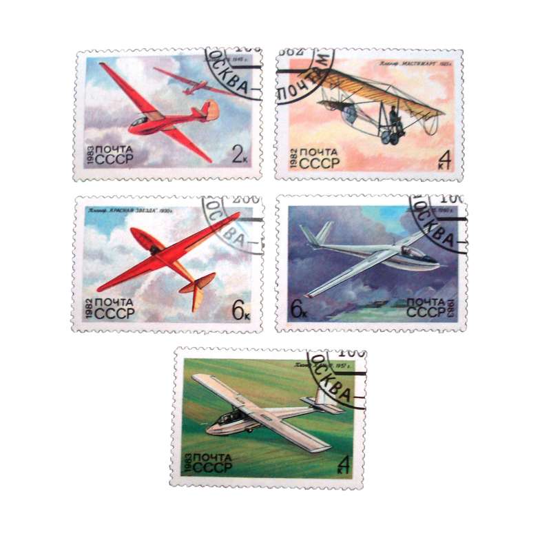 تمبر یادگاری مدل هواپیما کد DS1936 مجموعه 5 عددی
