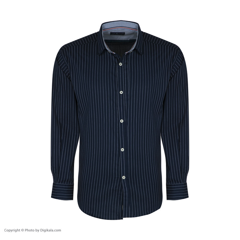 پیراهن آستین بلند مردانه مدل PVLF DIP TOM رنگ سرمه ای