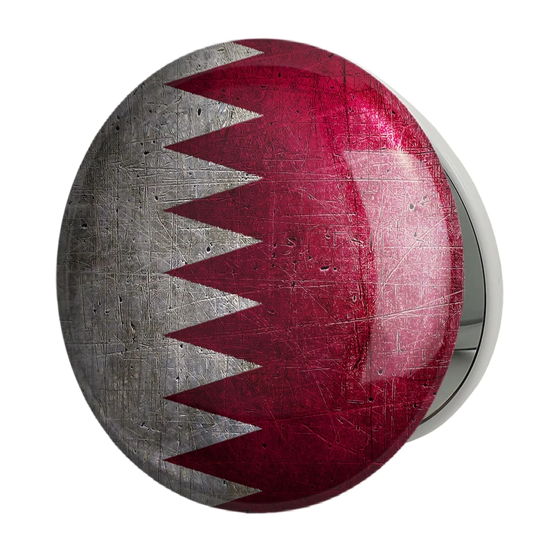 آینه جیبی خندالو طرح پرچم قطر مدل تاشو کد 20438 