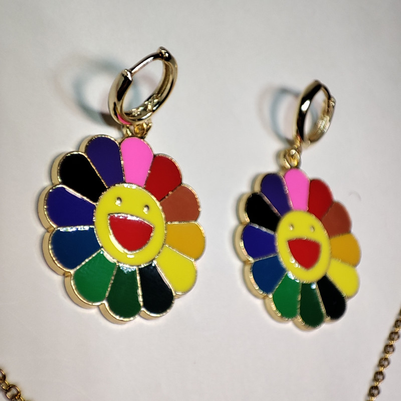 نیم ست دخترانه مدل گل‌ رنگین کمان