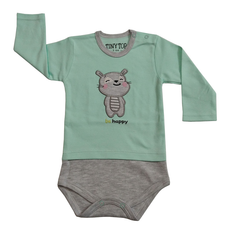 ست بادی و شلوار نوزادی مدل Happy کد 11624