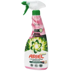 اسپری لکه بر لباس دستی بی رنگ آریل مدل DELICATES با رایحه گل های بهاری مناسب برای البسه رنگی سفید حجم 750 میلی لیتر