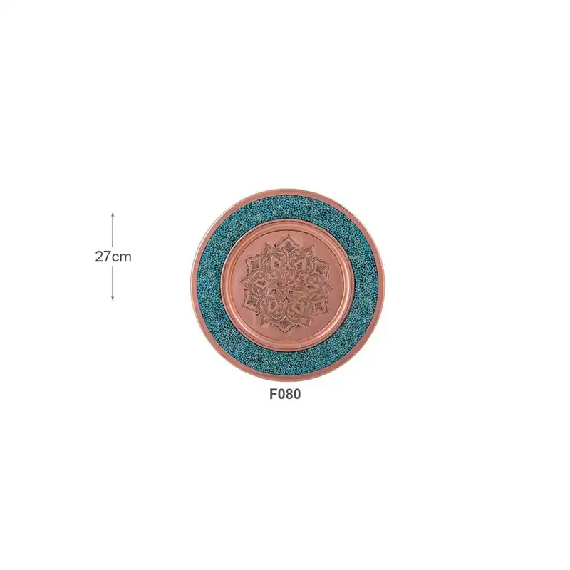 بشقاب فیروزه کوبی آقاجانی  کد F080