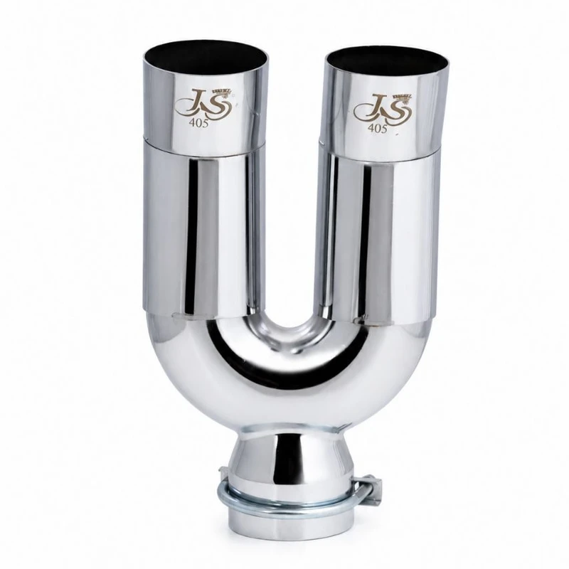 سر اگزوز دولول خودرو مدل JS کد 405 طرح شکاری تمام آبکاری