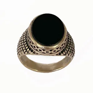 انگشتر مردانه مدل پوست ماری کد JW577 