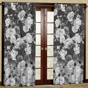 پرده مدل گلدار هازان پانچی کد 4796 سایز 140x200 سانتی متر