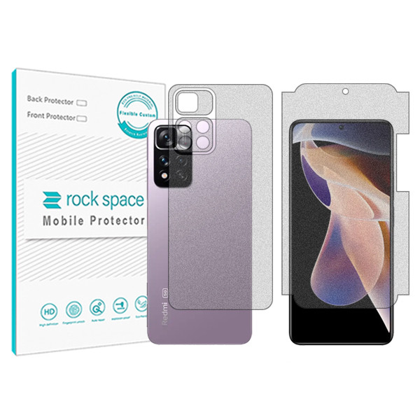محافظ صفحه نمایش مات راک اسپیس مدل HyMTT  مناسب برای گوشی موبایل شیائومی Redmi Note 11 Pro China به همراه محافظ پشت گوشی