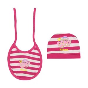 ست کلاه و پیشبند نوزادی دخترانه رویش کد 99